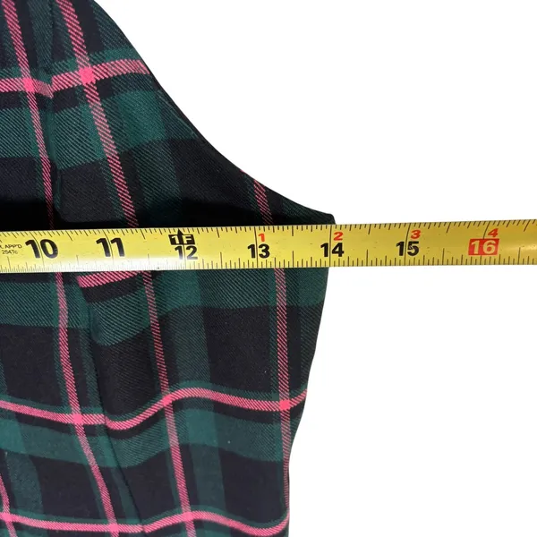 Urban Outfitters Green Pink Plaid Bodycon Mini Dress XS Spaghetti Strap 90s Y2K - Image 3