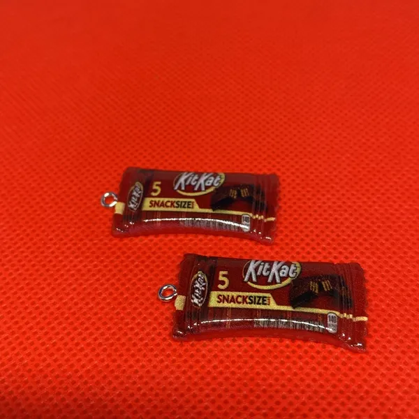 2pc Resin Candy Snack Charms DIY Projects Necklace or Earrings Orange - Image 6
