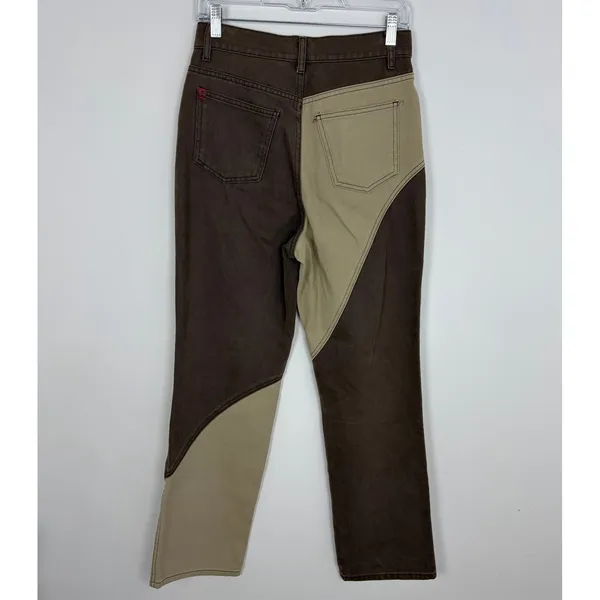 BDG Urban Outfitters Cowboy Jeans Colorblock Brown High Rise Straight Size 27 - Image 7