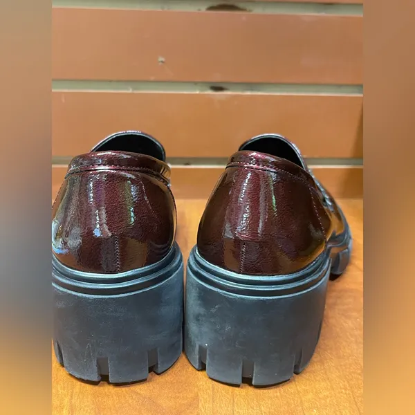 Dylan Red and Black Chunky Platform Loafers - Image 3