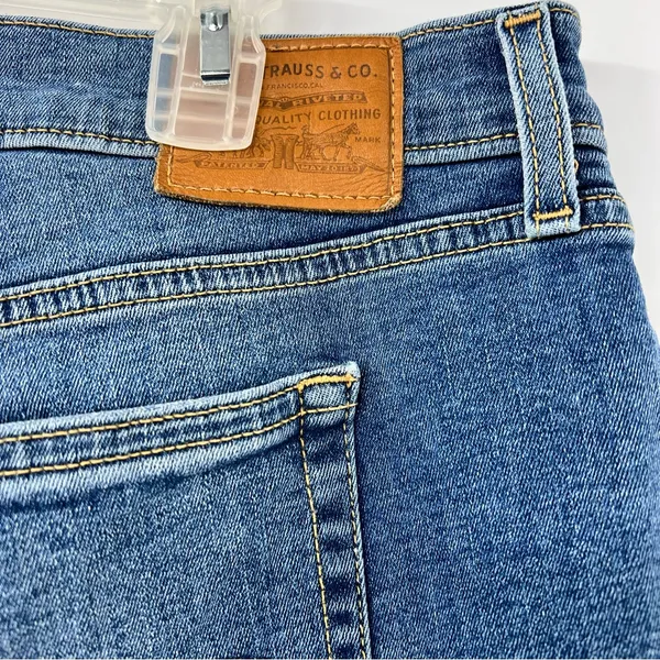 Levi’s Premium Wedgie Skinny Jeans 18W High Rise Distressed Raw Hem Blue - Image 5