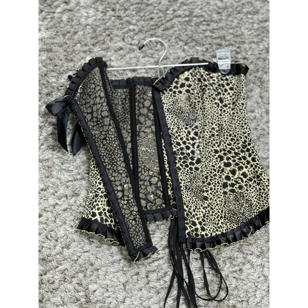 Women’s Animal Print Steampunk Corset Waist Training Burlesque Gothic Bustier M - Image 7