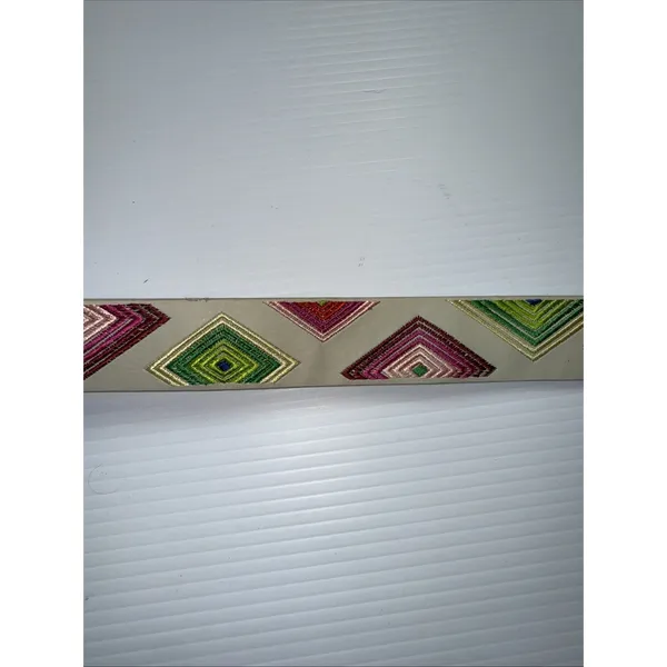 Unique Desigual Authentic White‎ Brightly Embroidered Belt Boho - Image 11