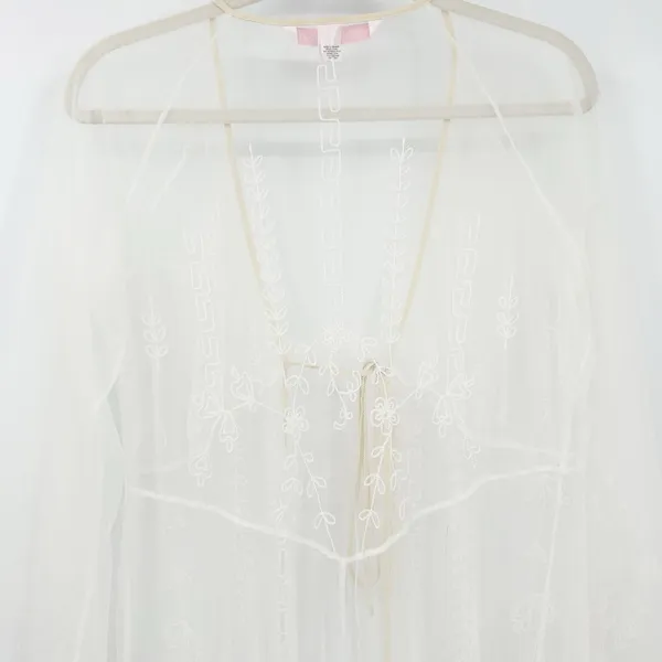Victorias Secret‎ VS Ethereal Bridal Whimsical Lace Mesh Sheer Kimono Robe M/L - Image 10