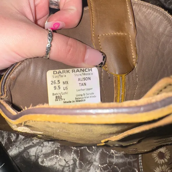 Dark Ranch Western Boots Brown Size 9.5 - Image 3