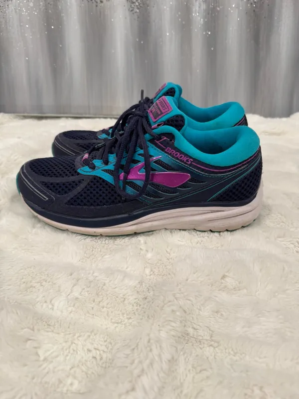 Brooks Addiction 13 Running Shoe Evening Blue/ Purple Cactus Size 8 - Image 2