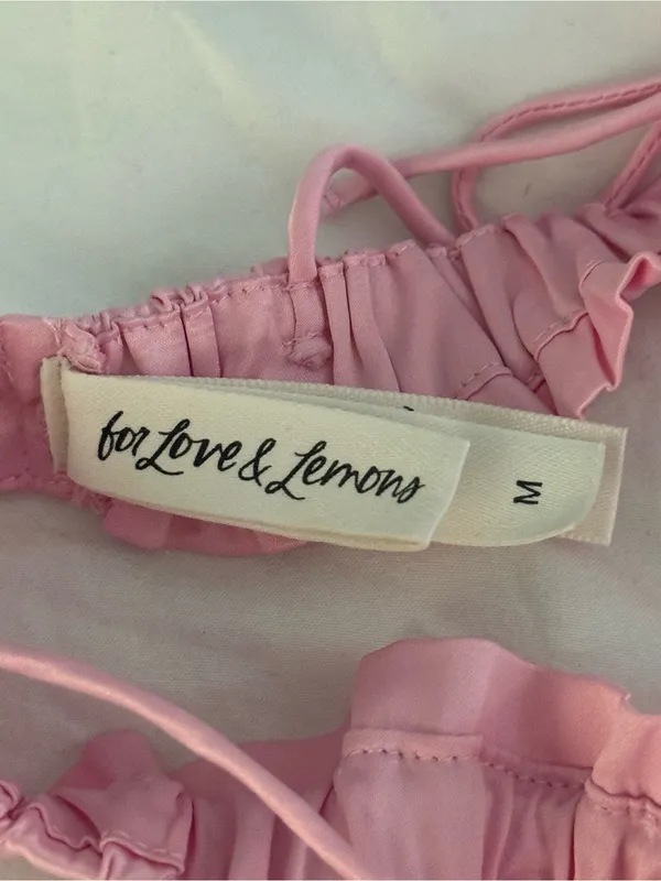 For Love & Lemons Everyday Bralette in Light Pink Satin - Image 4