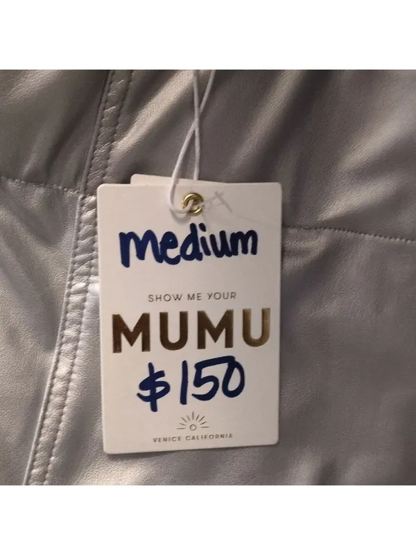 Show Me Your Mumu Silver Nashville Pull On Flares Faux Leather Size Medium - Image 8