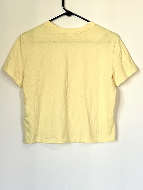 NWT Madewell Yellow The Easy Crop Crewneck Tee in Soft Slub - Size: Extra Small - Image 5