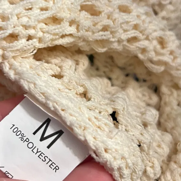 Cream textured Lace Knit sweater - Image 4