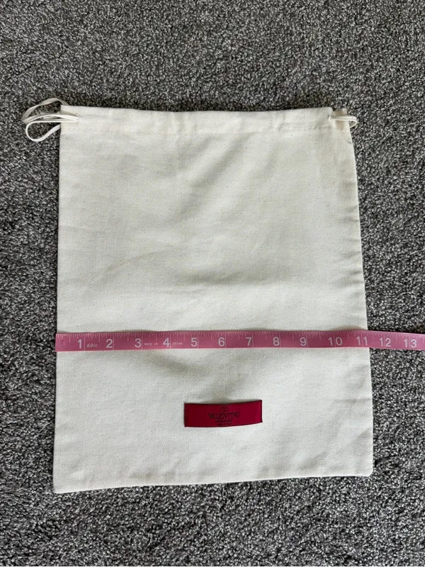 Valentino Garavani Ivory Cotton Drawstring Dust Bag 13x13 Made in Italy - Image 5