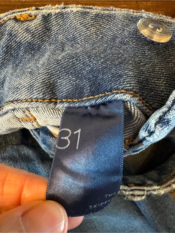 Anthropologie Pilcro Wide Leg Jeans Women 31 Blue Patch Pocket Skipper - Image 7
