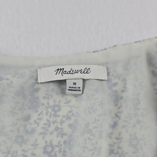 Madewell‎ -639 Georgette Ruffle-Sleeve Peplum Top in Americana Floral Medium - Image 3