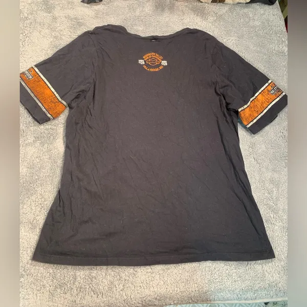 Harley-Davidson Black Tee with Orange Graphics villa ridge MO - Image 6