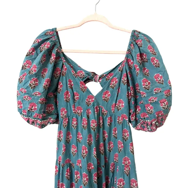 SAYLOR Annaleise Floral Tie Back Midi‎ Dress Medium - Image 4
