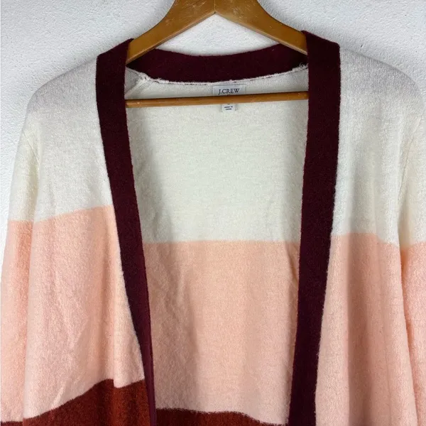 J. Crew Factory Small‎ Colorblock Open-Front Cardigan Sweater Wool Blend - Image 6