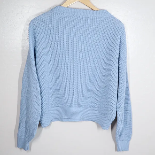 Brandy Melville Light Blue Ribbed‎ Knit Cropped Sweater - Image 2