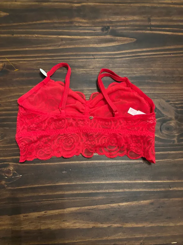 Victoria’s Secret pink red medium lace bralette new - Image 2