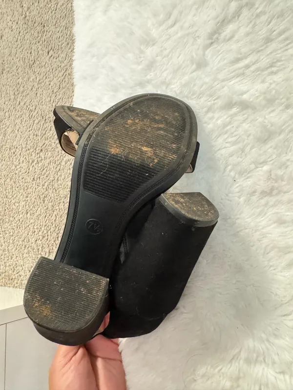 A New Day Black Faux Suede Heels Size 7.5 - Image 5