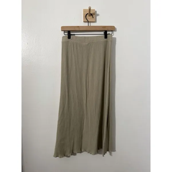 Free People Beach Ribbed Midi Skirt Sz Small Rayon Blend Coastal Boho Vacation - Image 3