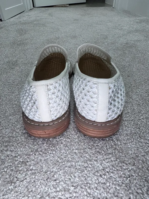 Dolce Vita White Woven Mesh Slip-On Loafers - Image 3