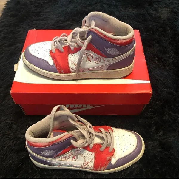 NIKE air Jordan 1 premium GS mid top shoes sneakers women’s 6.5 - Image 6