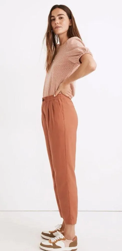 Madewell Drapey Track Trousers in Weathered Brick Size Large - Image 3