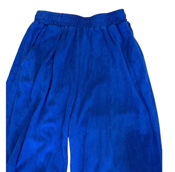 Urban Outfitters Edikted Royal Blue Terry cloth Sweatpants S Casual Wide Leg - Image 3