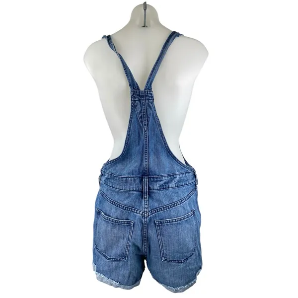 Madewell Adirondack Women's Blue Denim Jeans Shorts Overalls Jumpsuit Romper S - Image 2