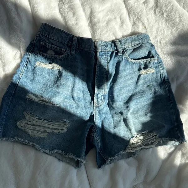 Arizona Jean Co High Rise Denim Shorts Sz 15 Juniors Raw Hem - Image 3