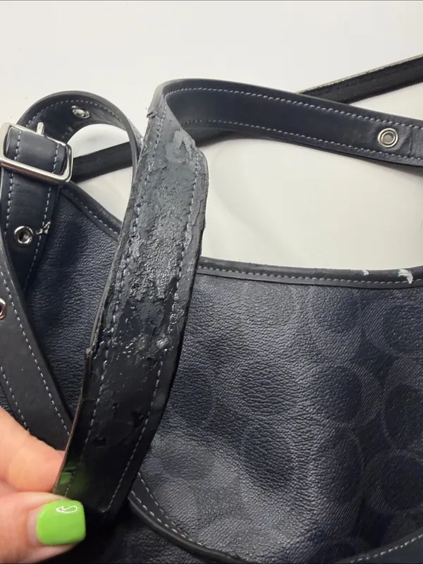 Coach Black Meadow Shoulder Bag in Signature Canvas Dual Straps Brown Interior - Image 10