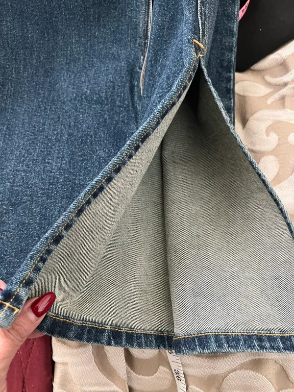 EB DEMIM Split Hem Jegging size Medium with side zipper slit hem NWT Tommy wash - Image 10