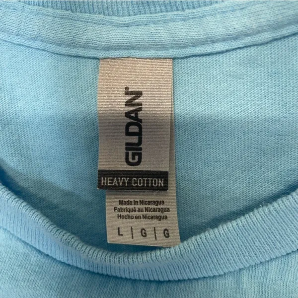 Gildan Light Blue Crewneck Tee | Oversized Cotton T-Shirt Women’s Size Large - Image 4