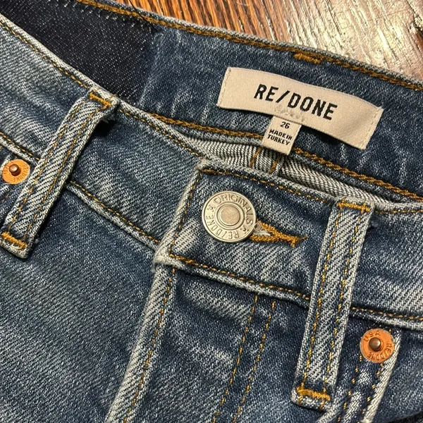 Redone Stovepipe High Waisted Jeans in Clean Dusk - Image 3
