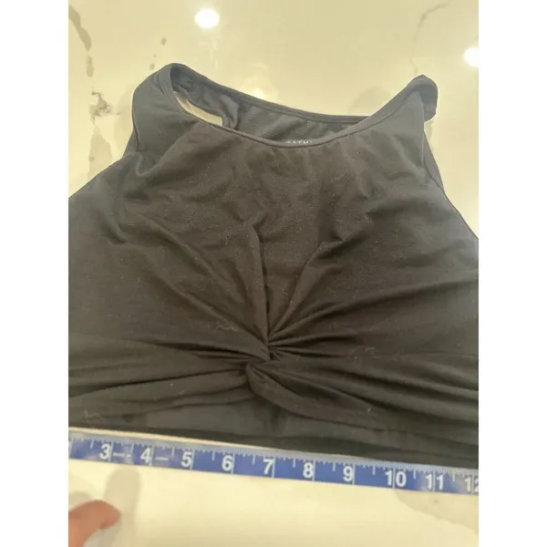 Athleta Women Black Twist Front Crop Top Athletic Top Size Medium T0999 - Image 3