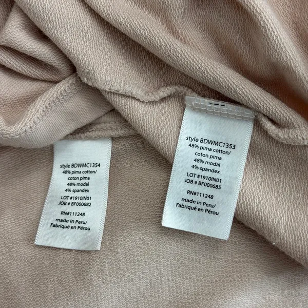 Barefoot Dreams Malibu Luxe Lounge Raglan Pullover & Wide Leg Pants Shell Pink L - Image 11