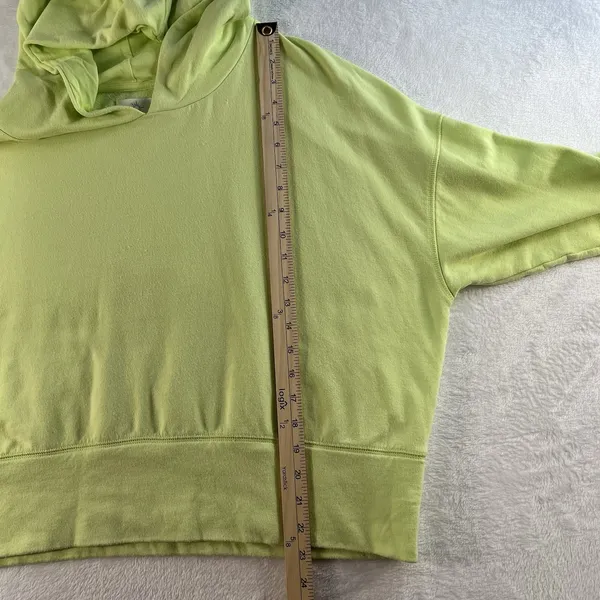 Aerie Offline XL Cropped Boxy Hoodie Lime Neon Green Pullover Sweatshirt Women - Image 12