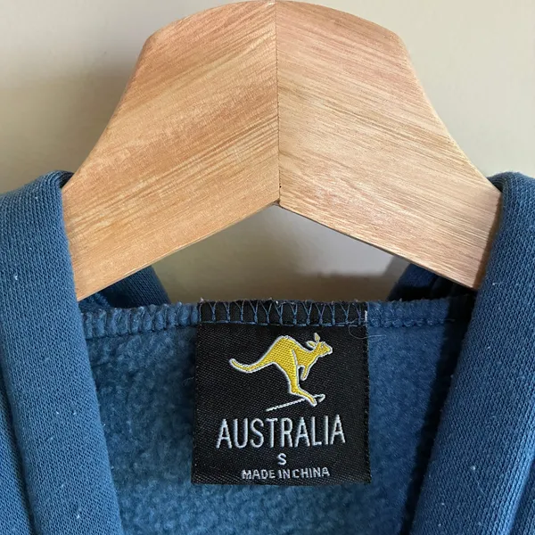 Australia South Australia Adelaide blue kangaroo pocket hoodie est 1857 womens S - Image 4