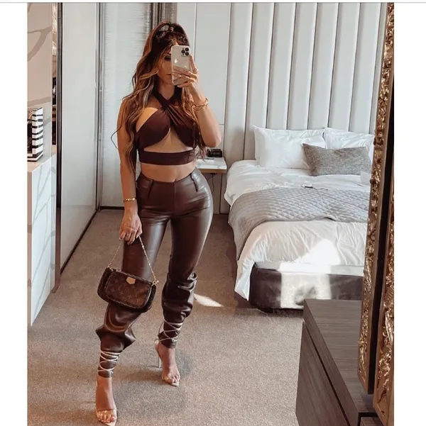 Tiger Mist Brown Wrap Top - Image 4
