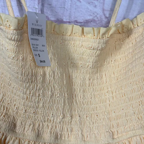 Windsor Sunny Tones Smocked Eyelet Skater Dress Small NWT - Image 6