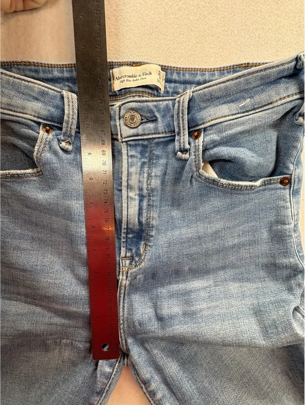 Abercrombie & Fitch High Rise Ankle Flare Jeans Women’s 27/4 Raw Hem - Image 7