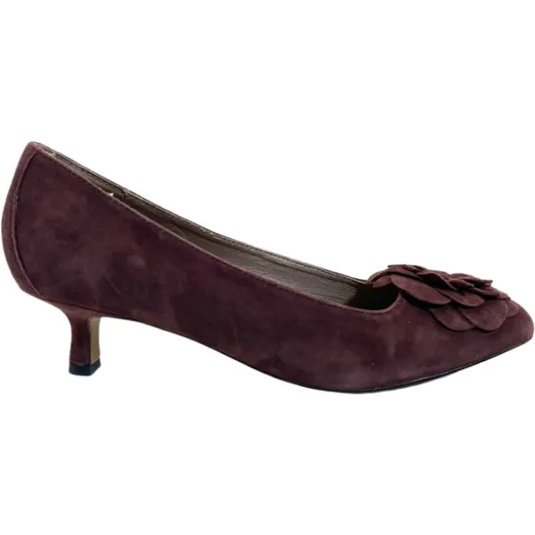 Donald J. Pliner Burgundy Red Suede Kitten Heel Flower Toe Pumps sz 7 NEW No Box - Image 5