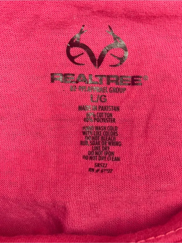 Realtree Pink Camo Logo Graphic T-Shirt Size Large Hunting Outdoors - Image 5
