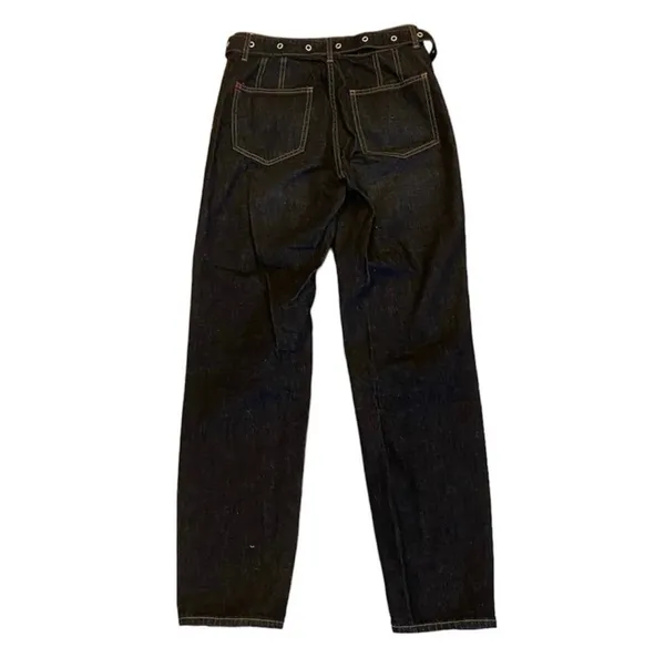 Urban Outfitters BDG High Rise Mom Jeans Belted Dark Rinse Blue 28 - Image 5