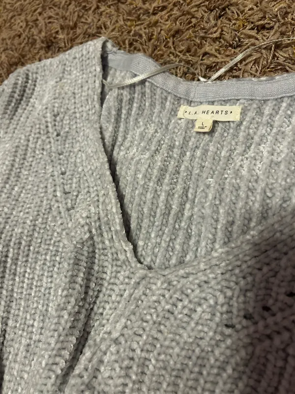 LA Hearts light blue cropped sweater - Image 2