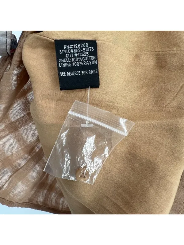 Velvet Heart Cottage Boho Tabatha Dress Ruffled Belted Tan Oat Size XS NWT - Image 10