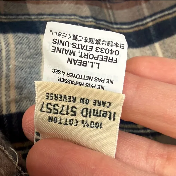 L.L. Bean Women's Scotch Plaid Flannel Shirt, Quarter-Zip‎ Size Small - Image 8