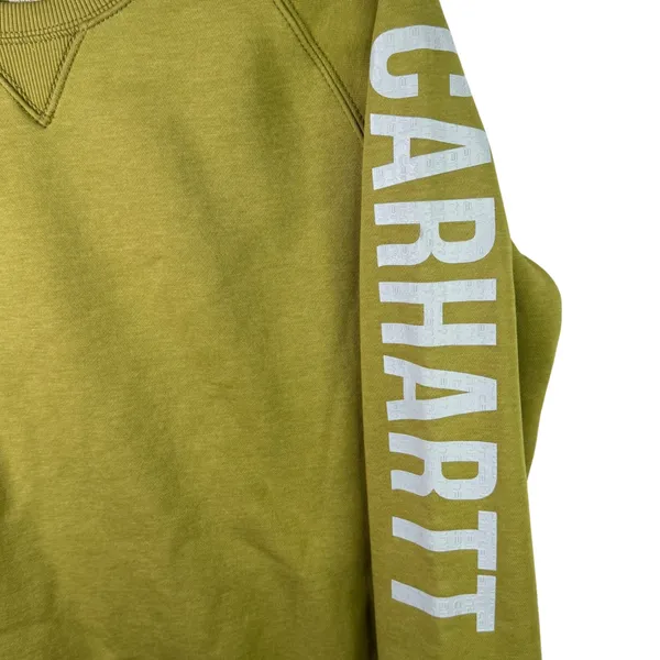 Carhartt Relaxed Fit Sweatshirt Graphic Logo Fleece Green‎ Women Medium TS4410-W - Image 8