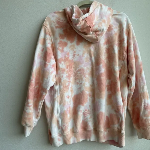 Aerie 90’s Tie Dye Oversized Relaxed Hoodie Pink Peach Boho Comfort Size XS - Image 4