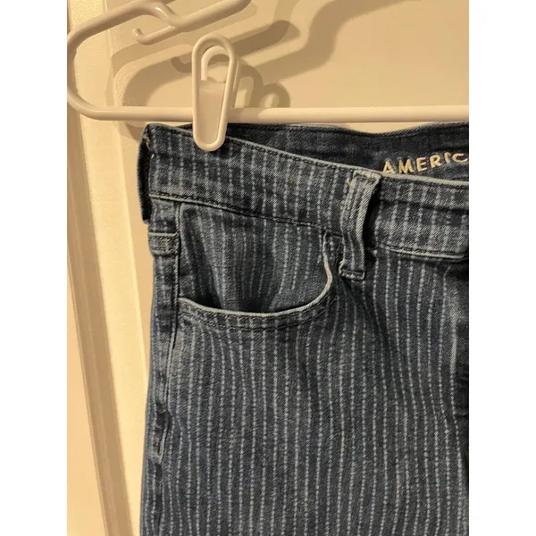 American Eagle Skinny Jeans‎ Pinstripe Blue Ne(x)t Level Stretch 10S Dark Wash - Image 5